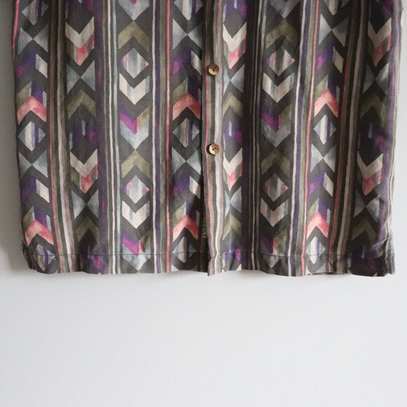 Tommy Bahama Mens Silk Lrg Island Zone Geometric Aloha Button Down Collared Top - Picture 10 of 12